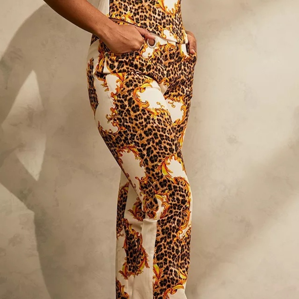NWT! MIAOU x Urban Outfitters Animal Print Cropped Morgan Pant- Sz Small - Picture 2 of 7
